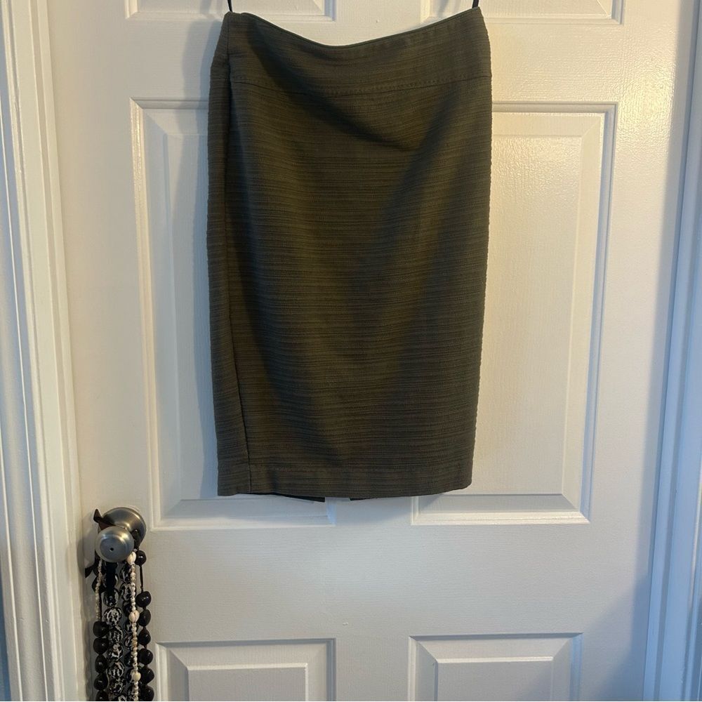 Anthropologie Moulinette Soeurs High Waist Olive Pencil Skirt Olive Army Green
